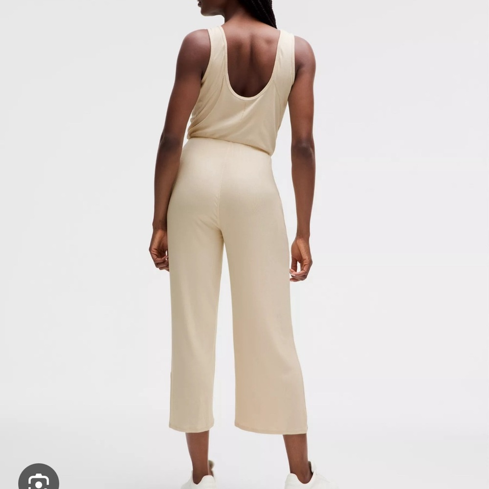 Lululemon Jumpsuit Cropped Wide-Leg Ribbed Natural Ivory
